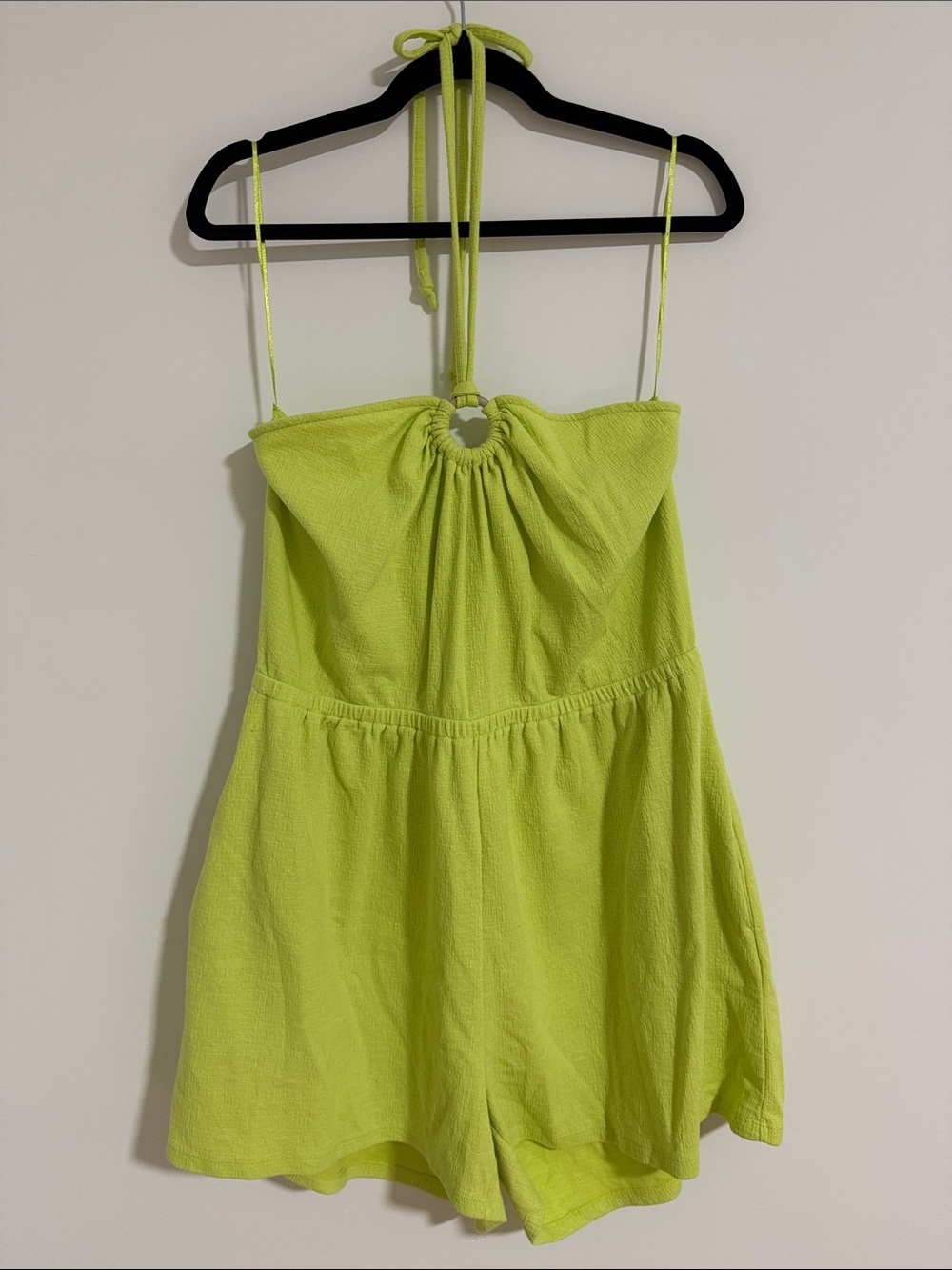 Neon Lime Halter Romper One-Piece